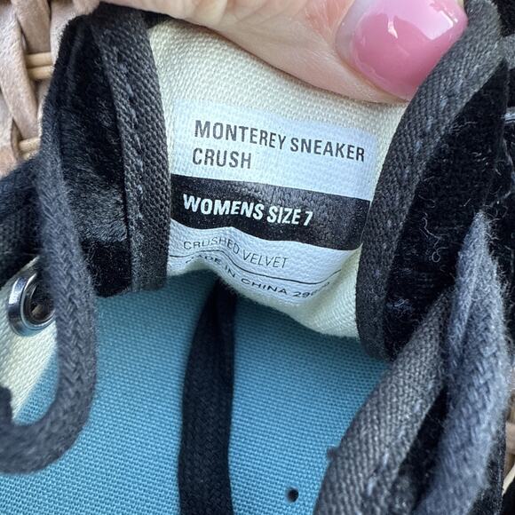 Sea Vees Monterey Sneaker Crush US 7 Black Velvet Lace Up Low Round Toe - Picture 14 of 16